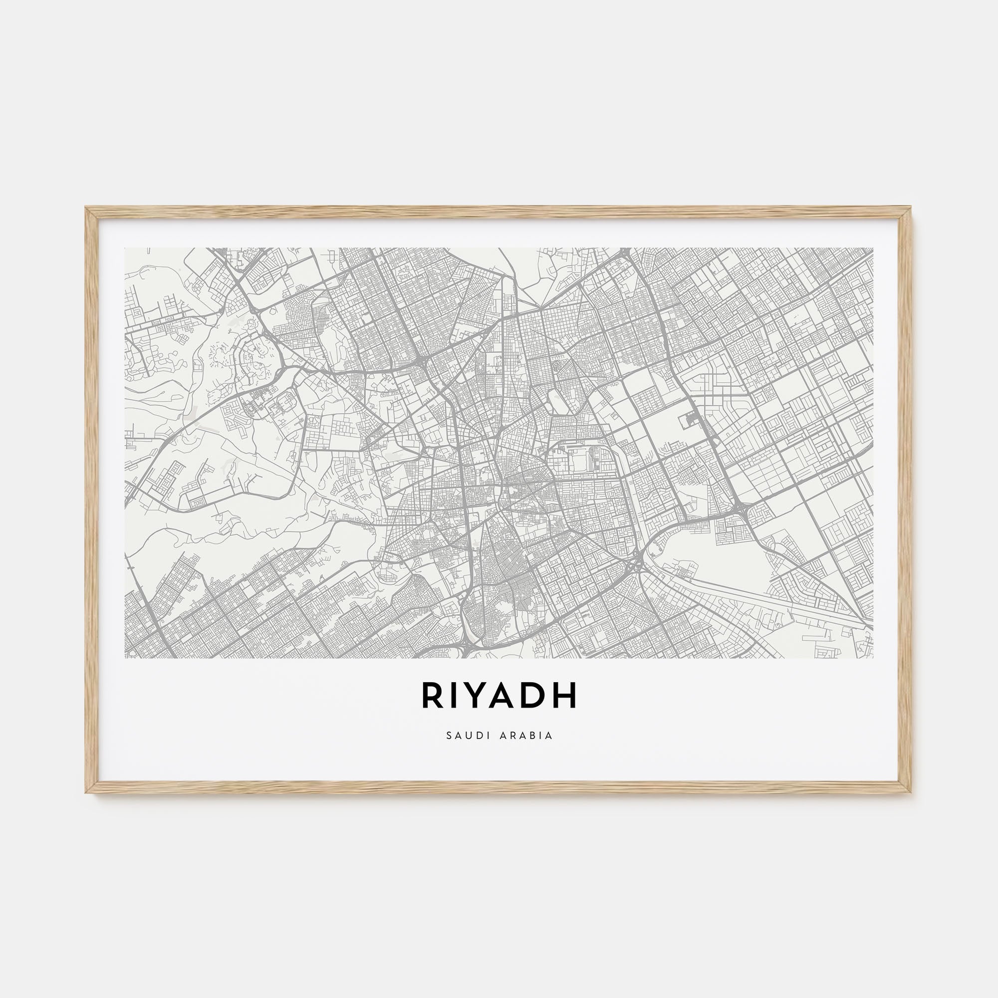 Riyadh Map Landscape Poster