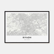 Riyadh Map Landscape Poster