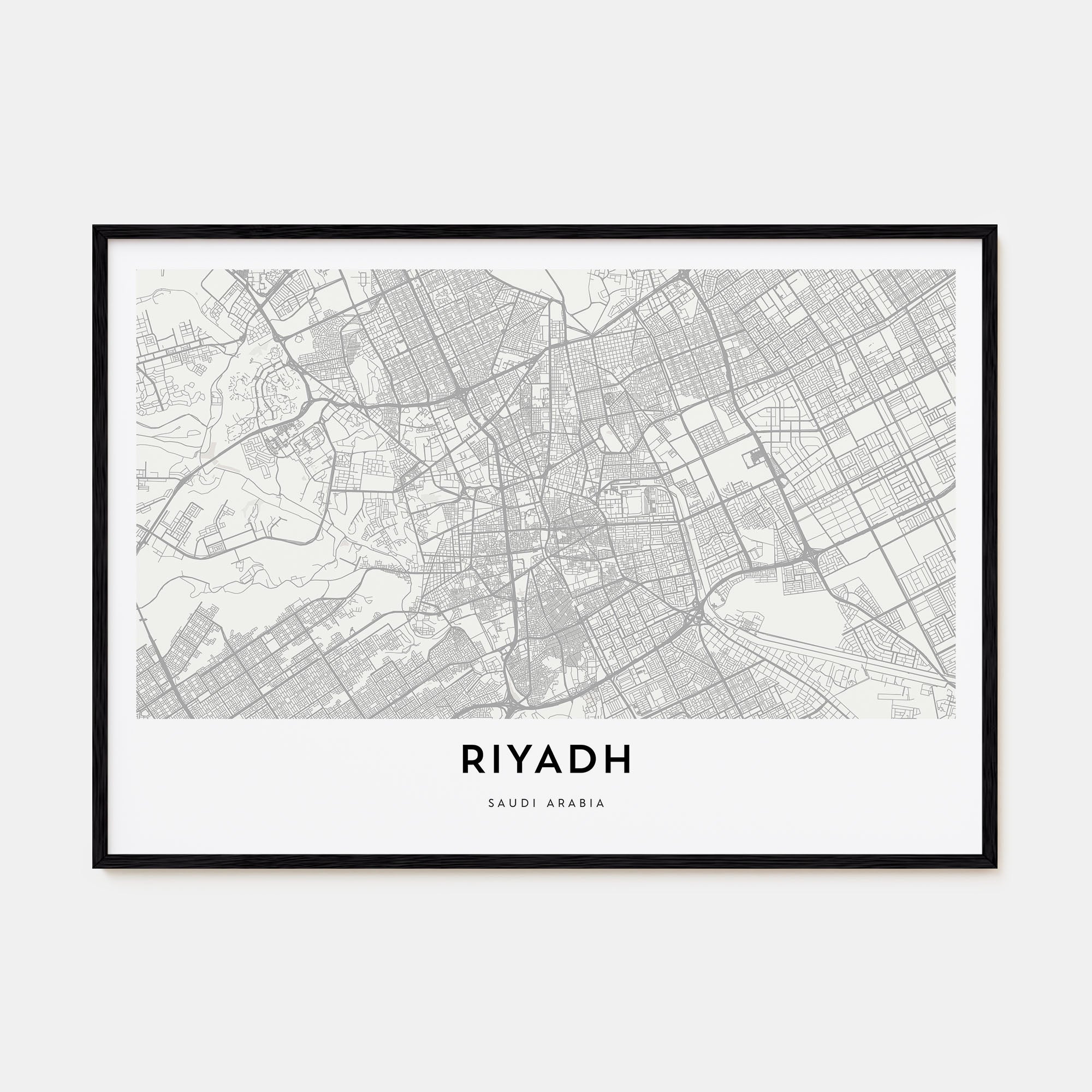 Riyadh Map Landscape Poster