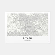 Riyadh Map Landscape Poster
