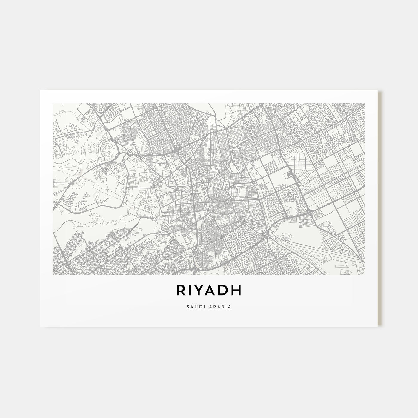 Riyadh Map Landscape Poster