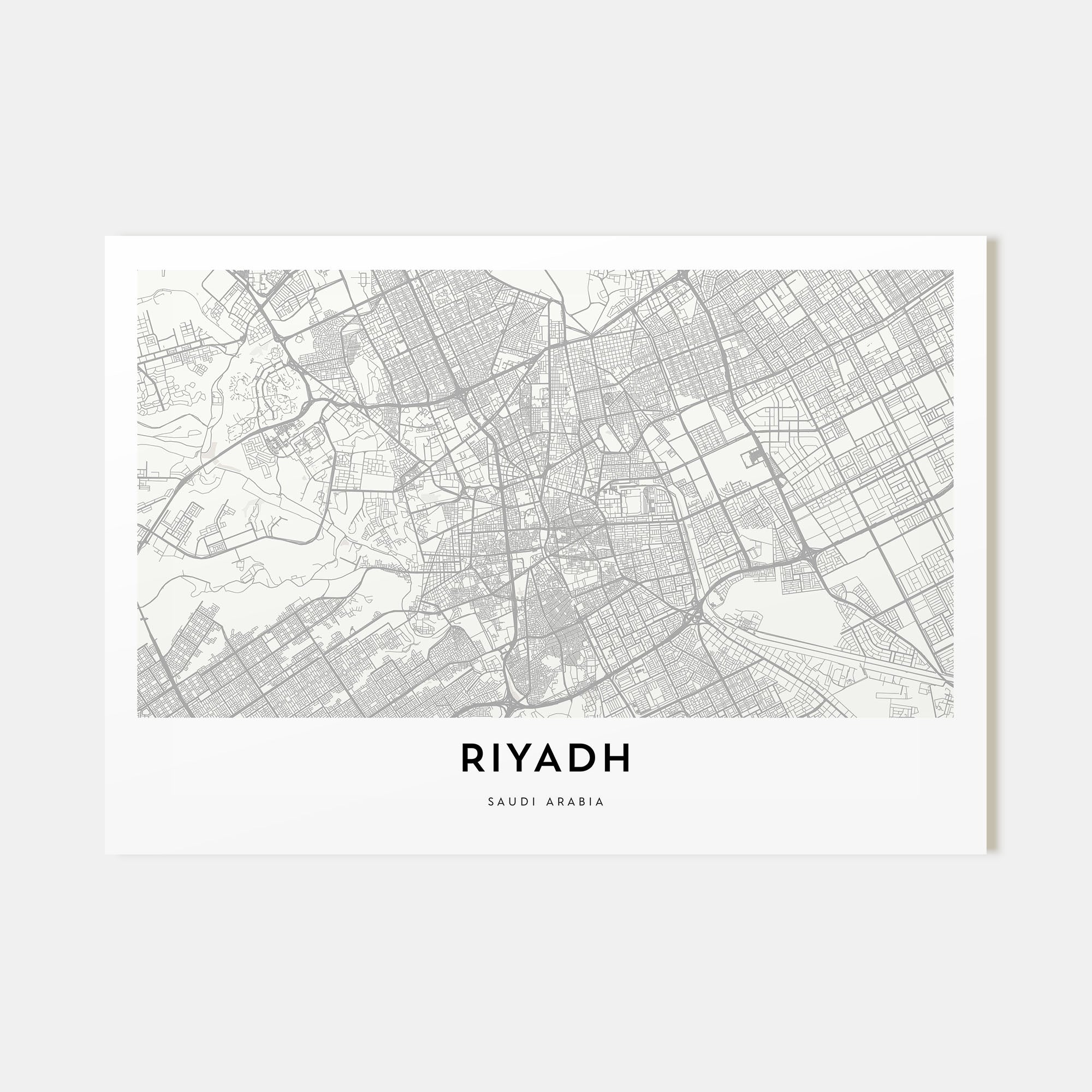 Riyadh Map Landscape Poster