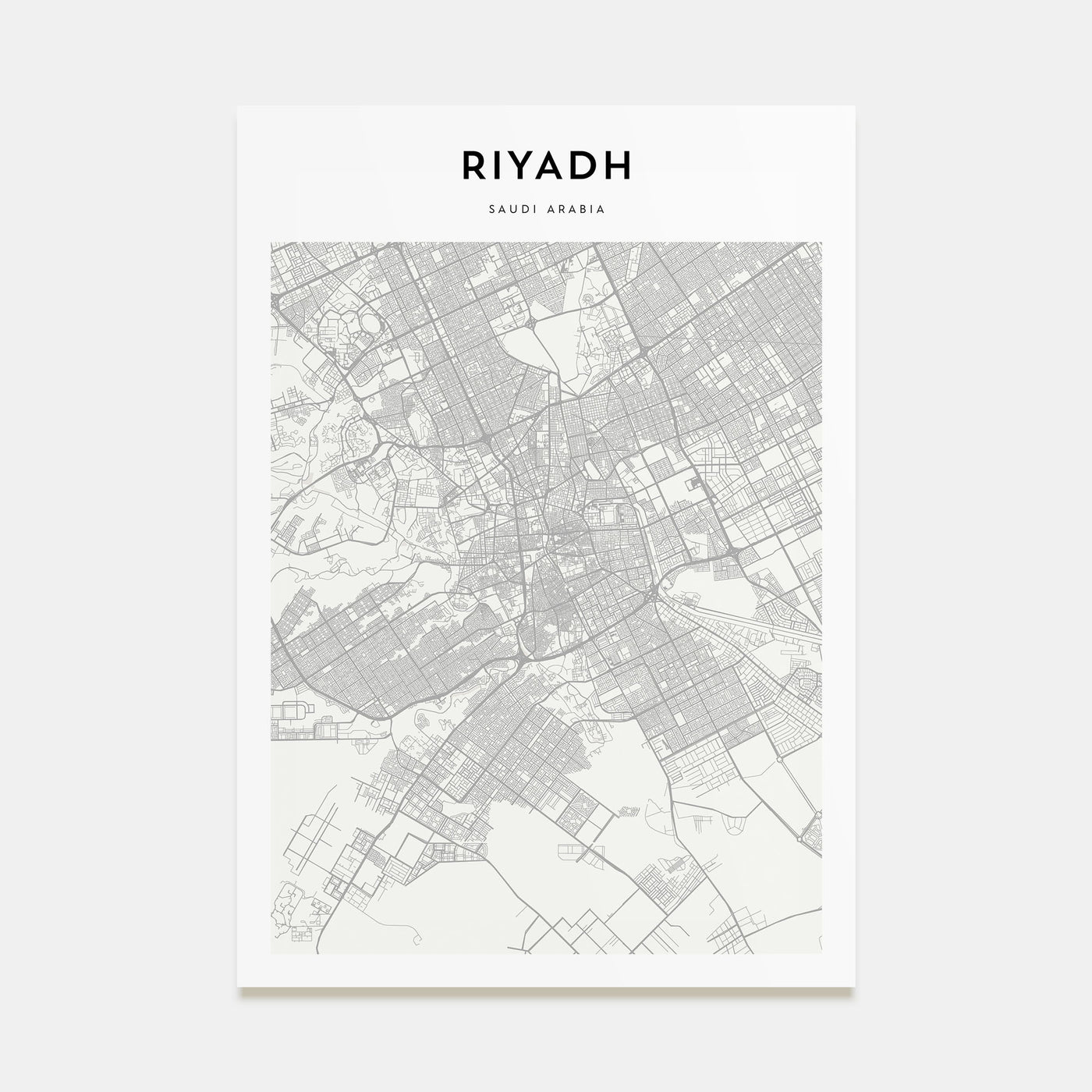 Riyadh Map Portrait Poster