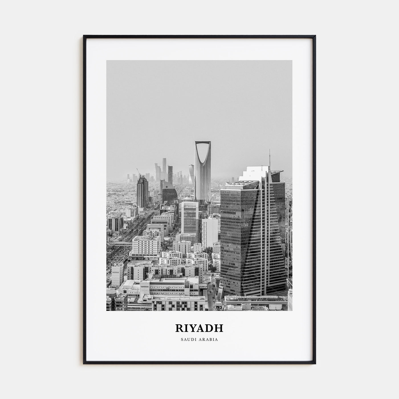 Riyadh Portrait B&W Poster