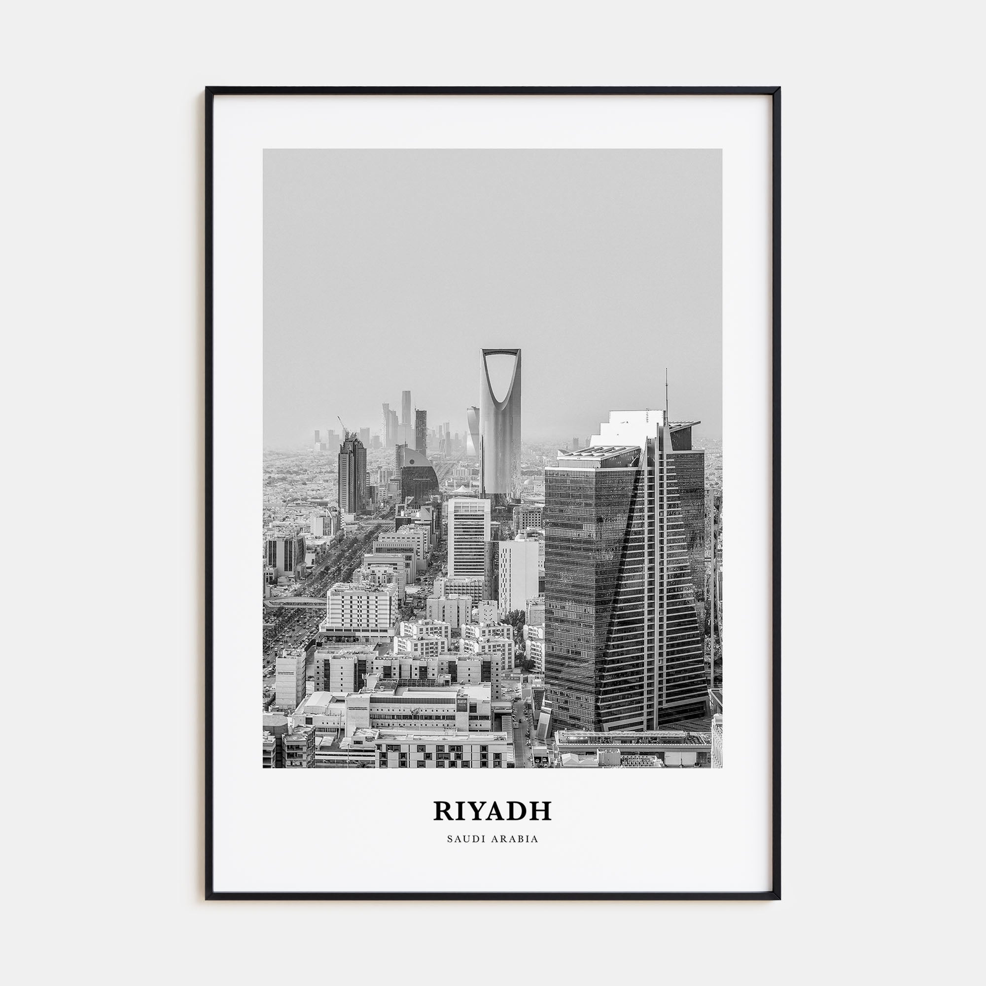 Riyadh Portrait B&W Poster