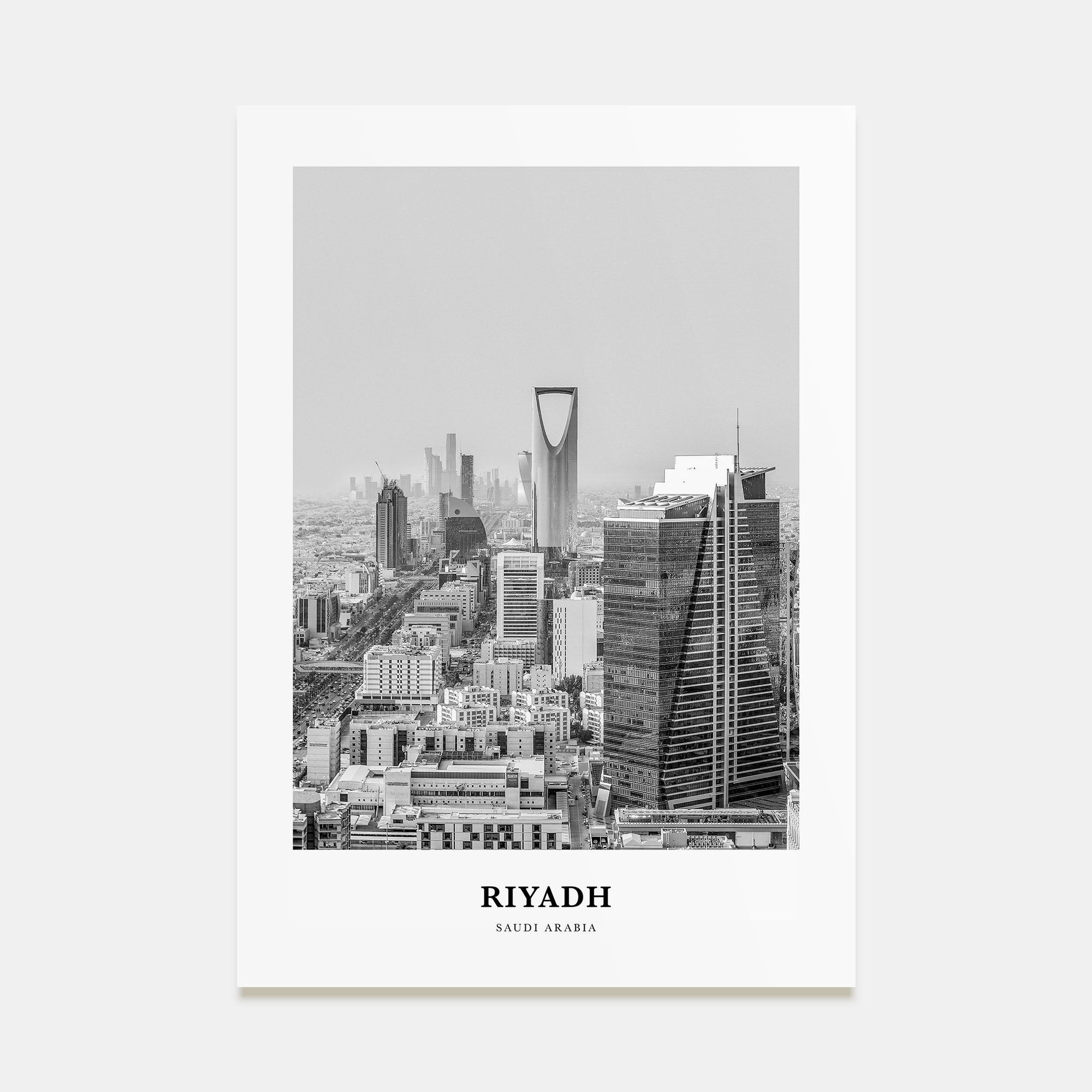 Riyadh Portrait B&W Poster