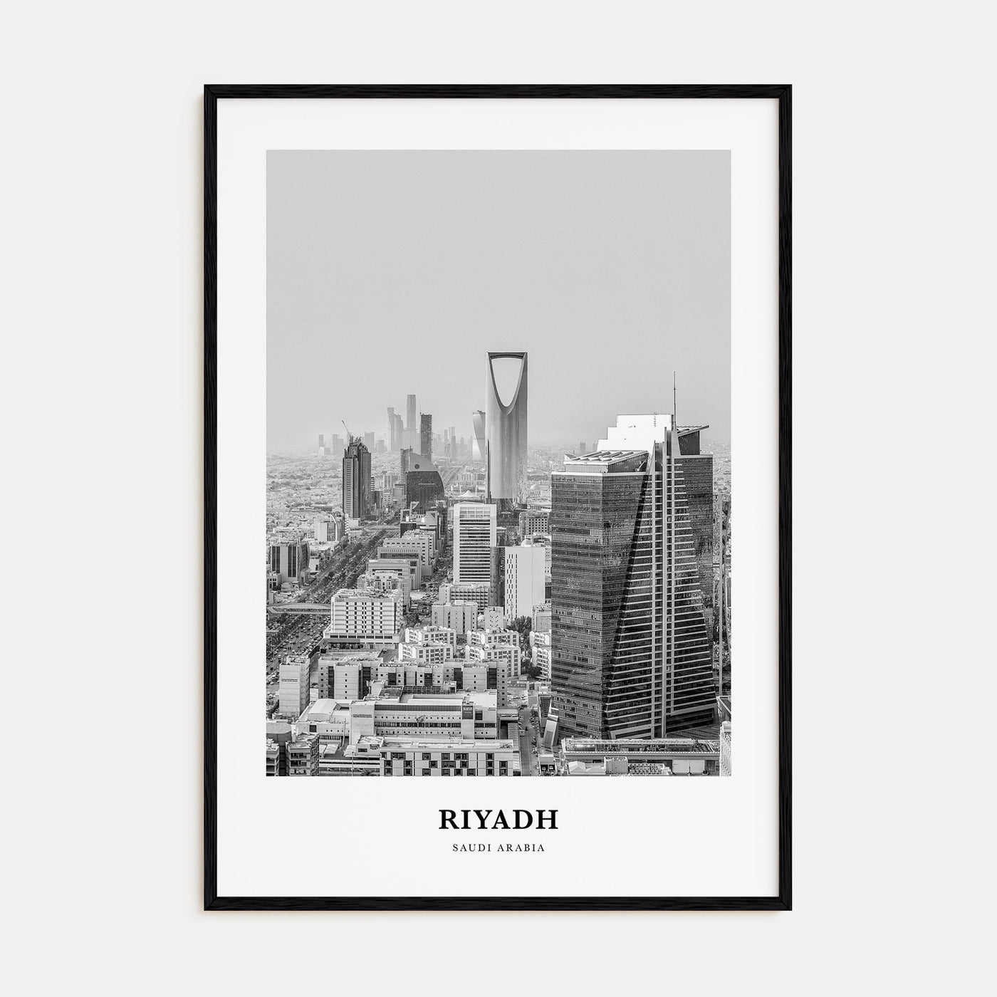 Riyadh Portrait B&W Poster