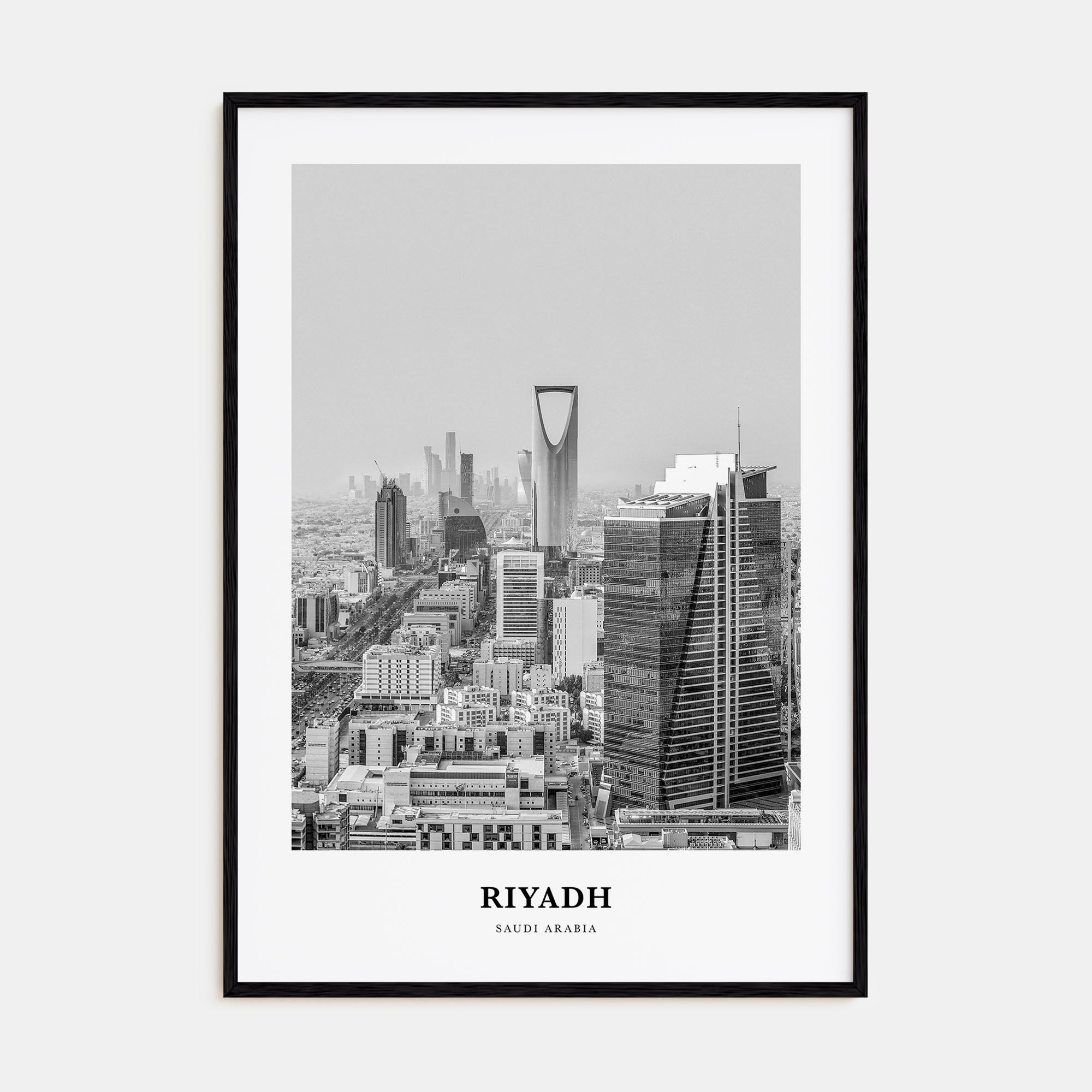 Riyadh Portrait B&W Poster