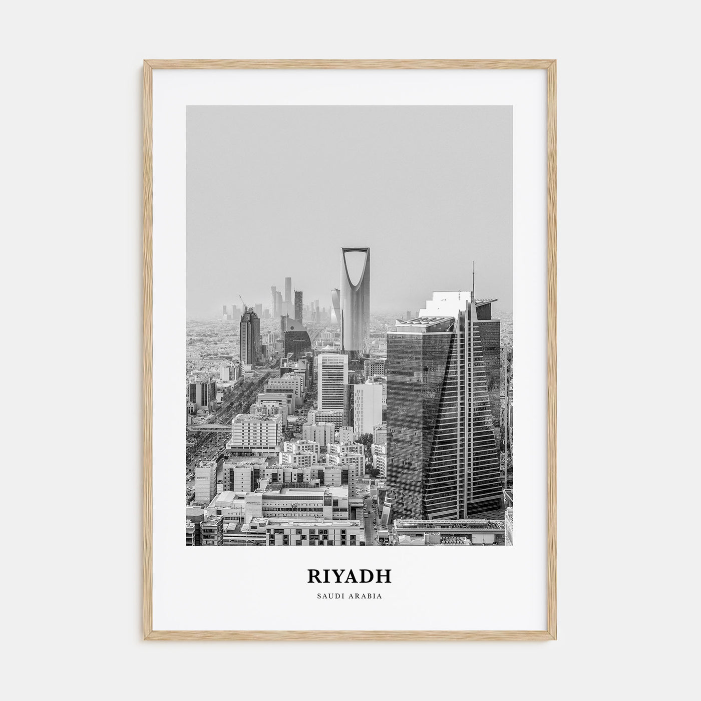 Riyadh Portrait B&W Poster