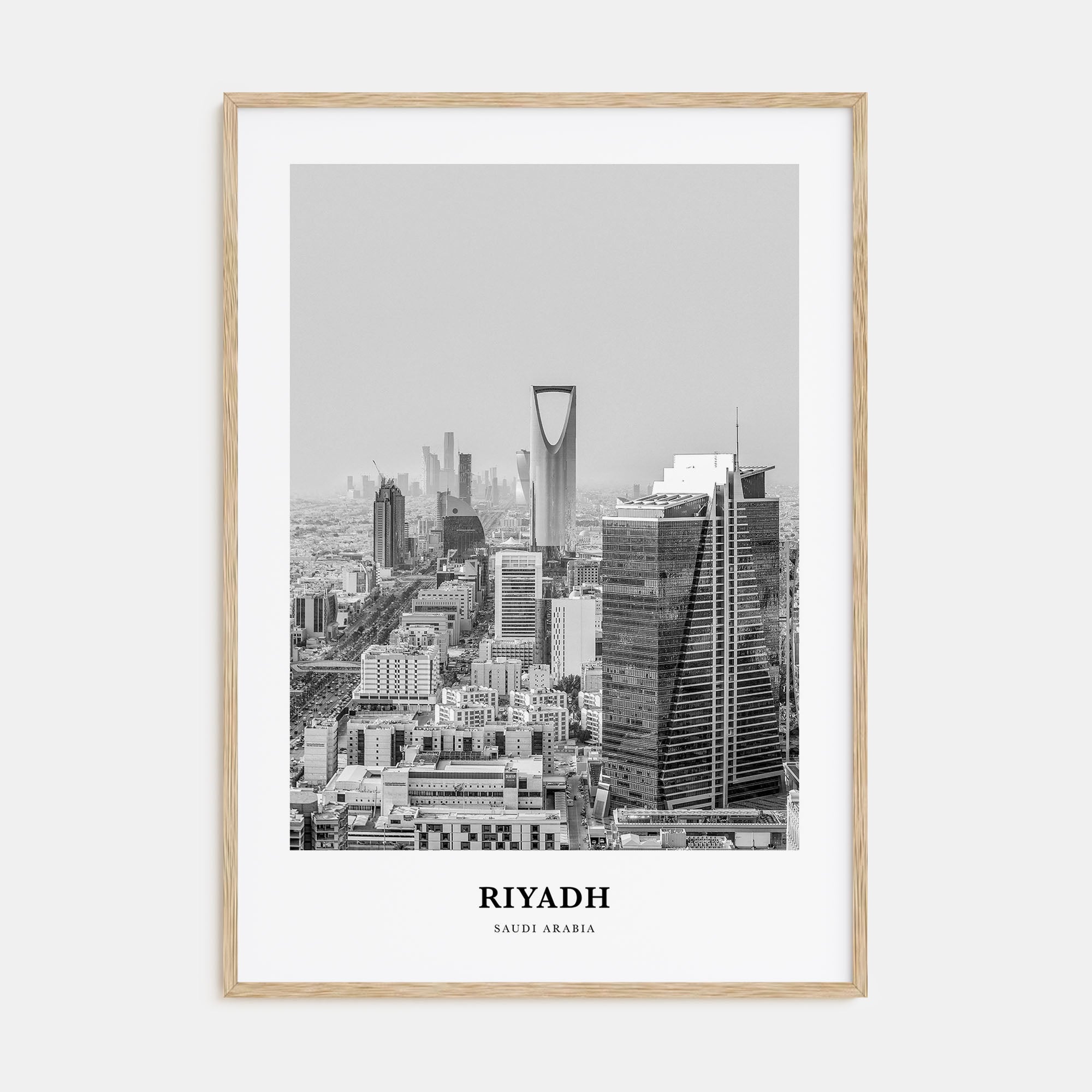 Riyadh Portrait B&W Poster