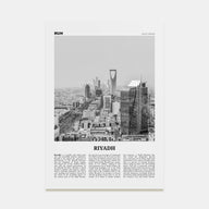 Riyadh Travel B&W Poster