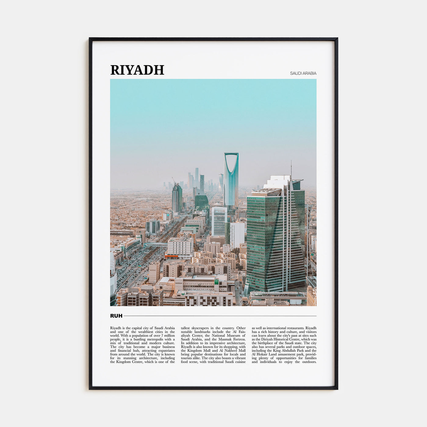 Riyadh Travel Color Poster