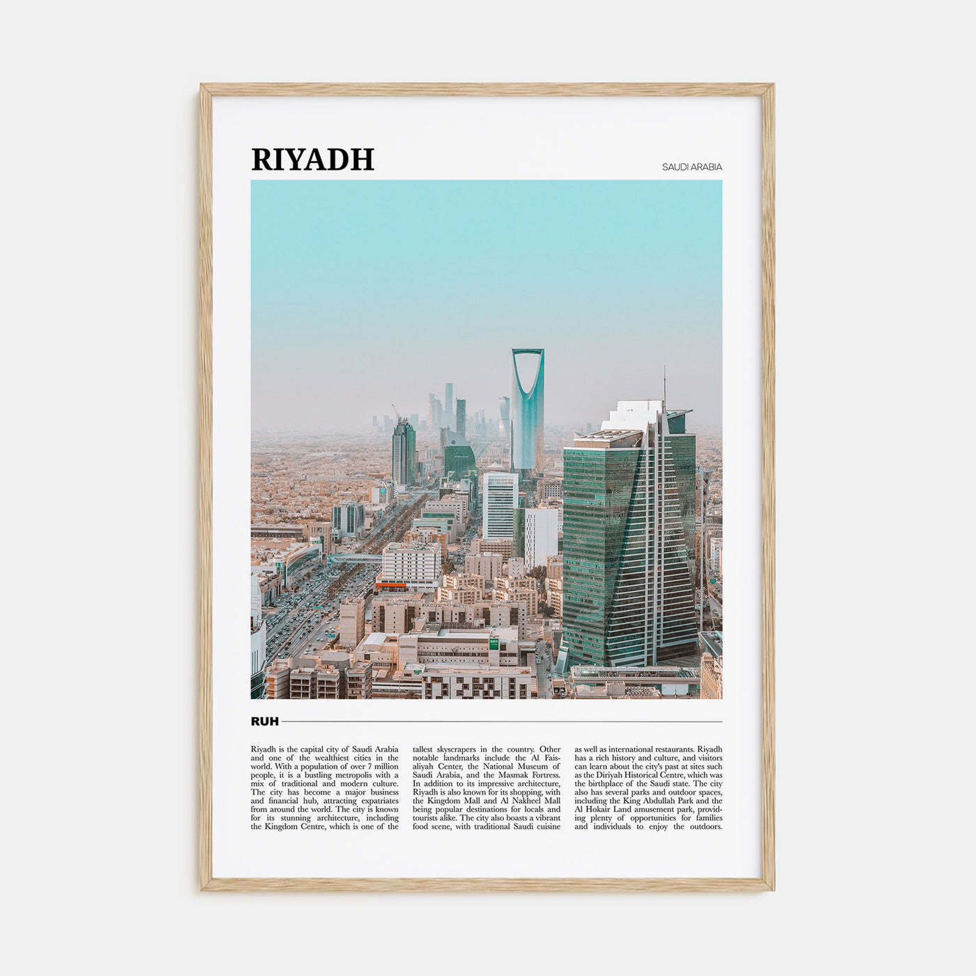 Riyadh Travel Color Poster