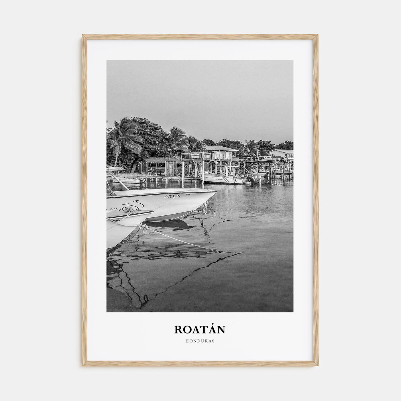 Roatán Portrait B&W Poster