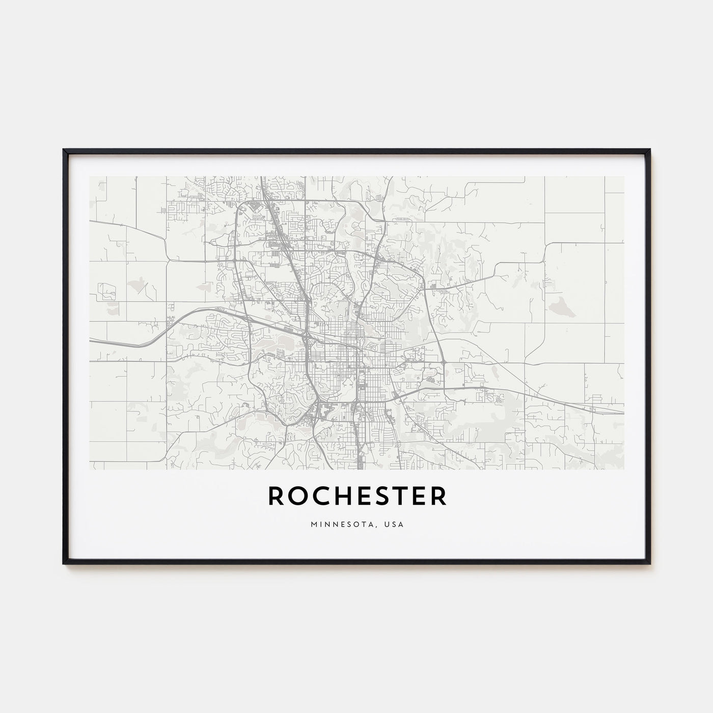 Rochester, Minnesota Map Landscape Poster