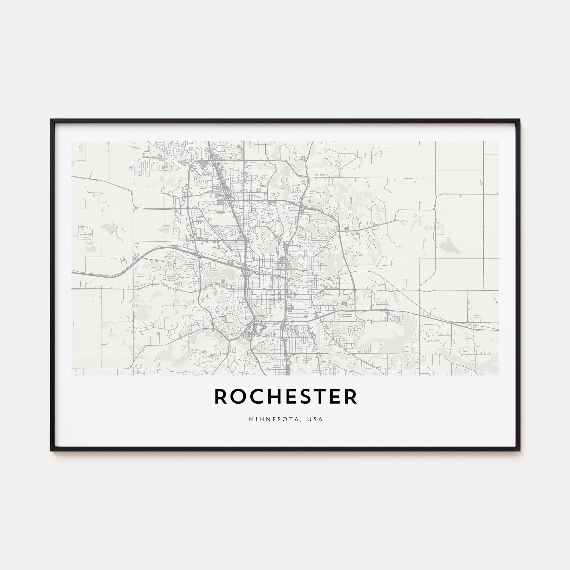 Rochester, Minnesota Map Landscape Poster