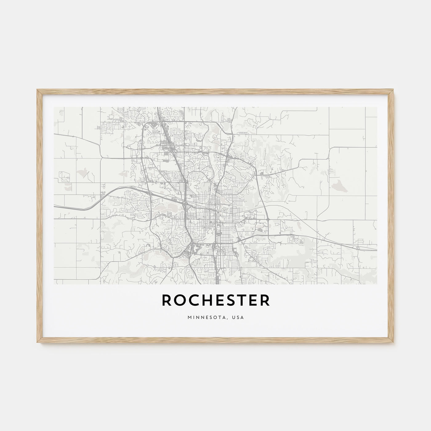 Rochester, Minnesota Map Landscape Poster
