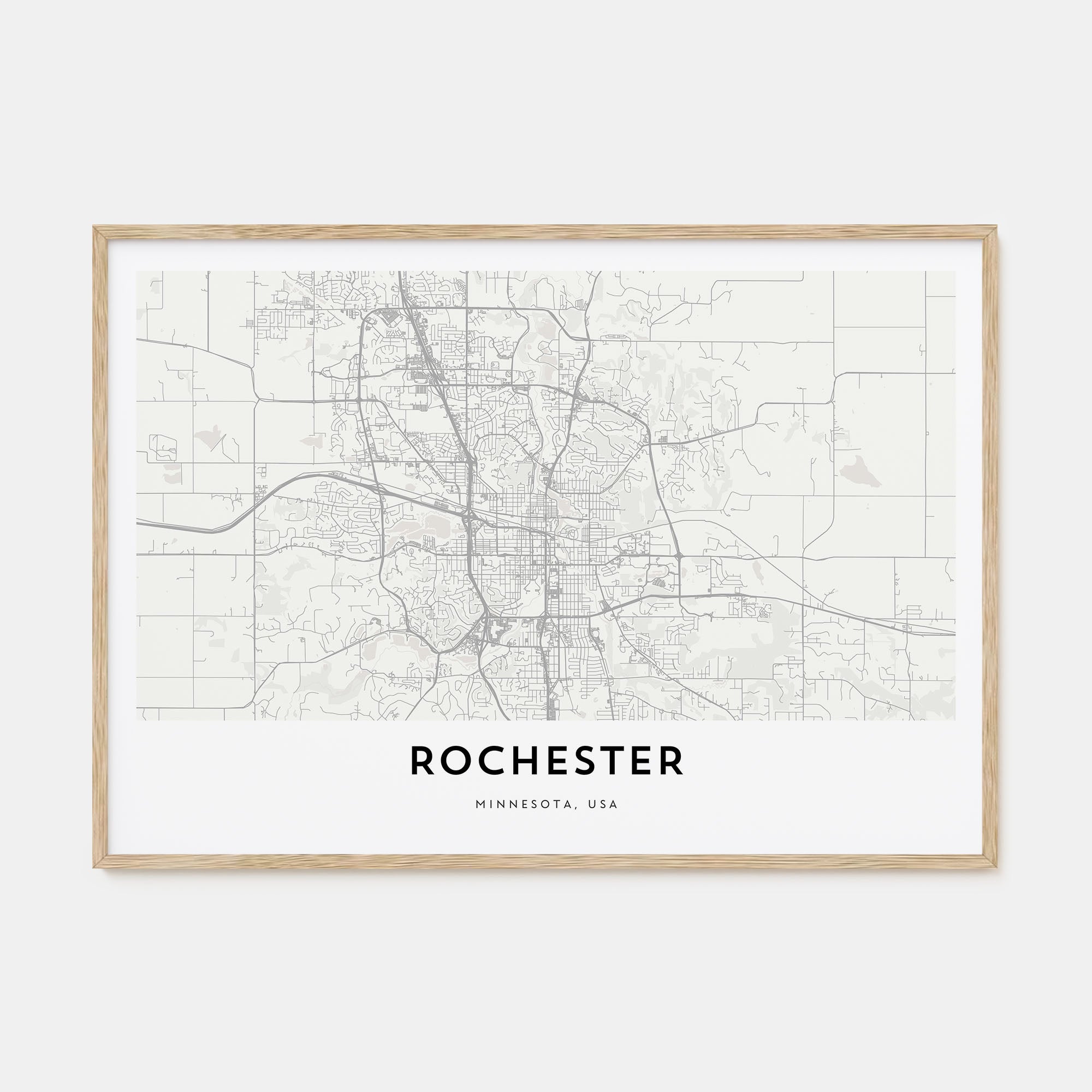 Rochester, Minnesota Map Landscape Poster