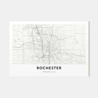 Rochester, Minnesota Map Landscape Poster