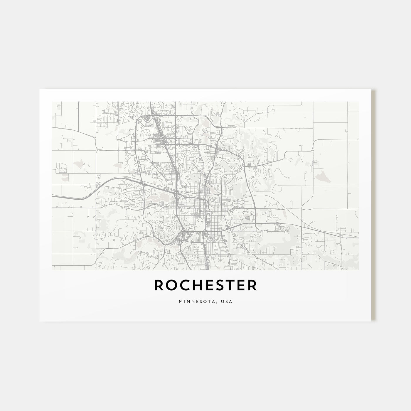 Rochester, Minnesota Map Landscape Poster