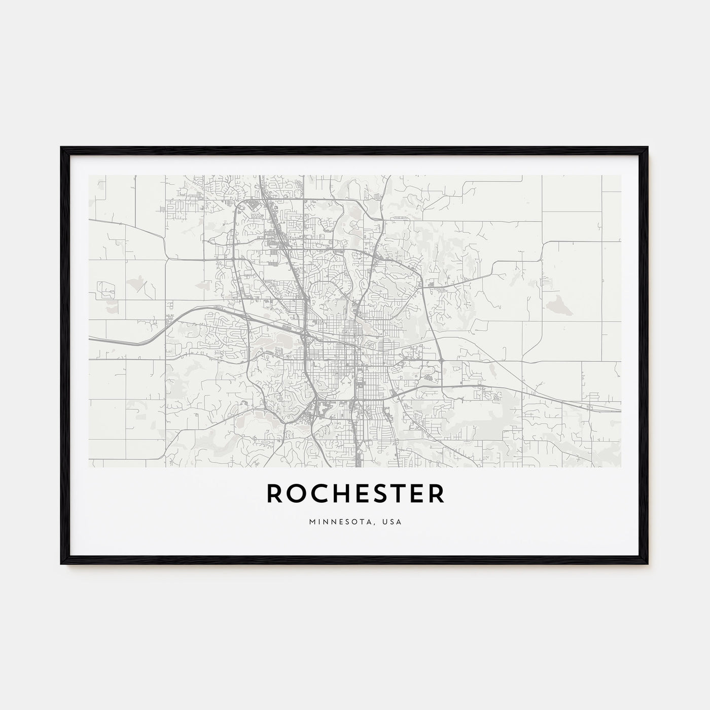 Rochester, Minnesota Map Landscape Poster
