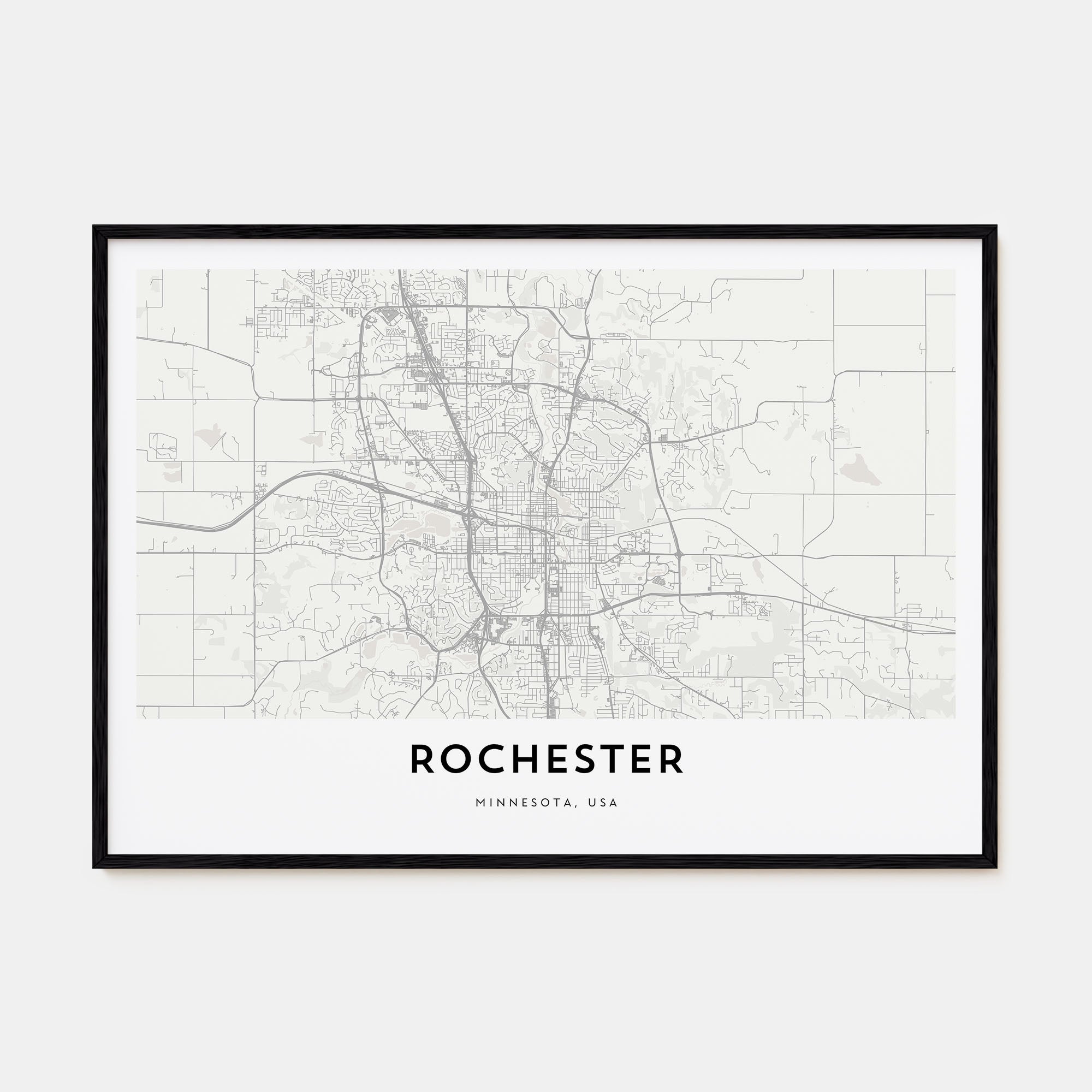 Rochester, Minnesota Map Landscape Poster