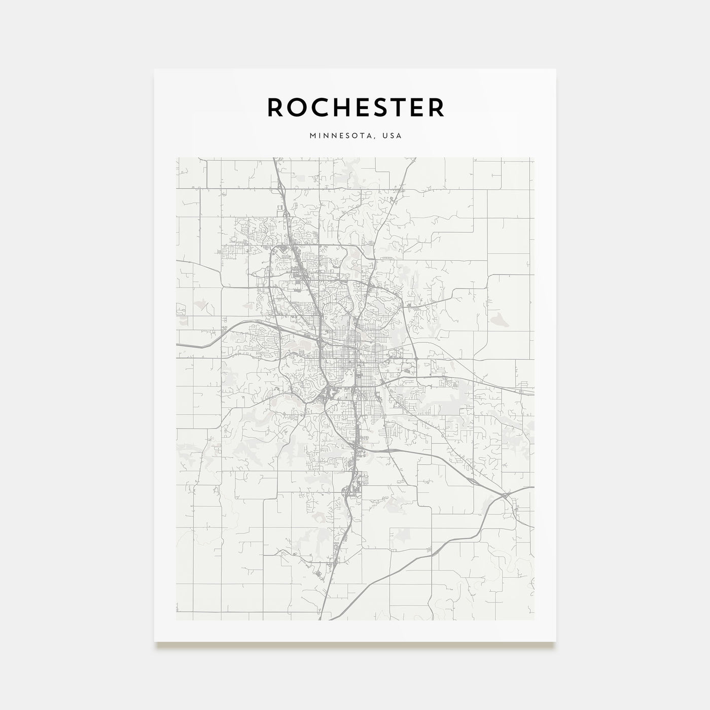 Rochester, Minnesota Map Portrait Poster