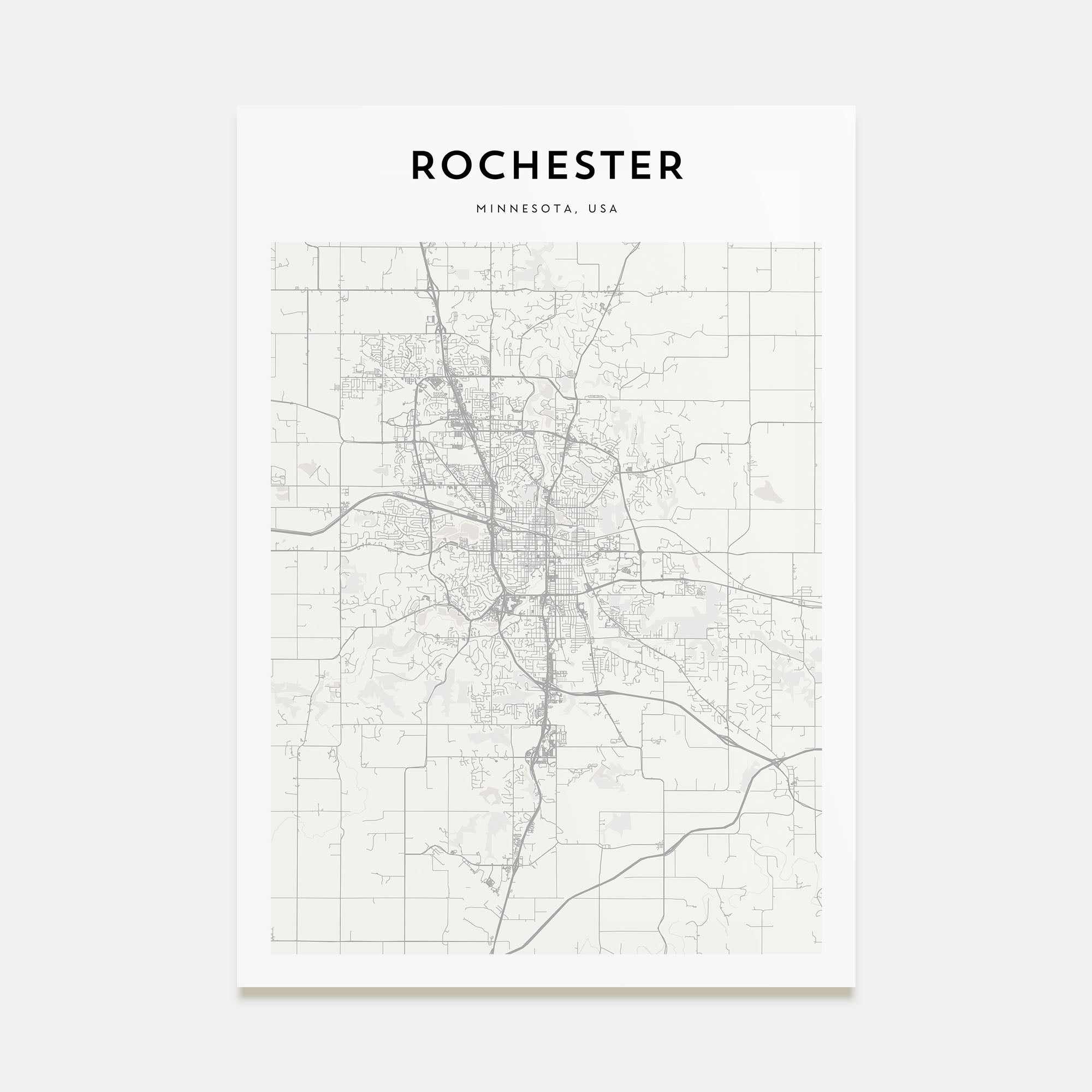 Rochester, Minnesota Map Portrait Poster