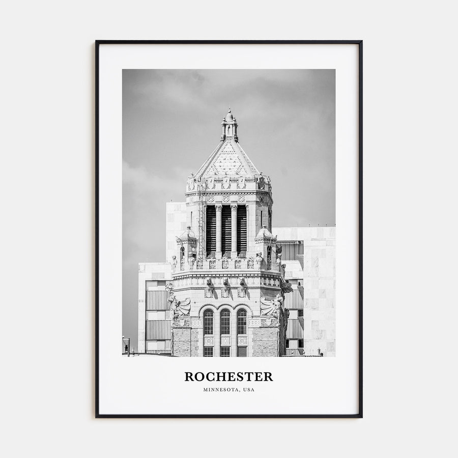 Rochester, Minnesota Portrait B&W Poster