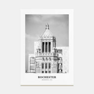 Rochester, Minnesota Portrait B&W Poster