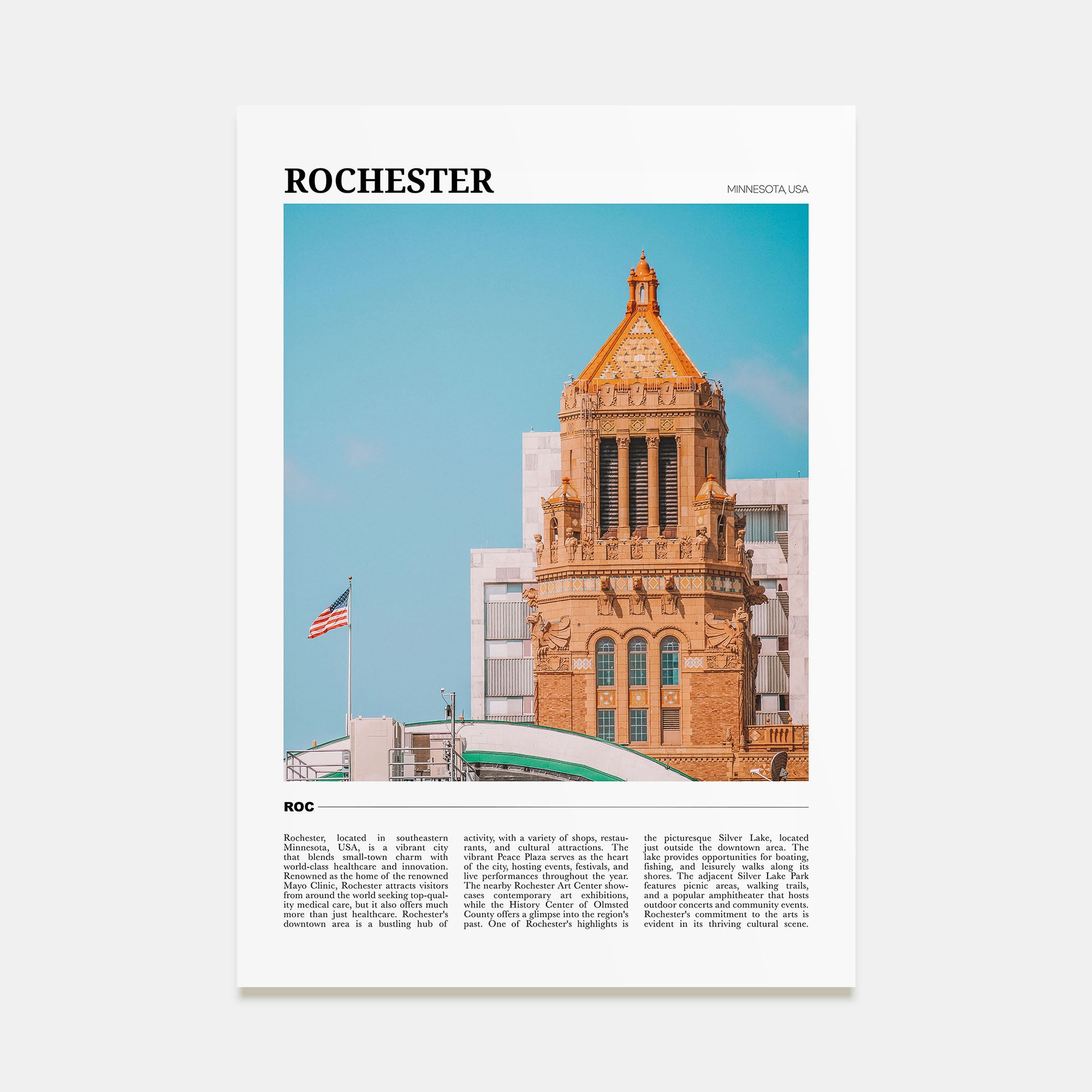 Rochester, Minnesota Travel Color Poster