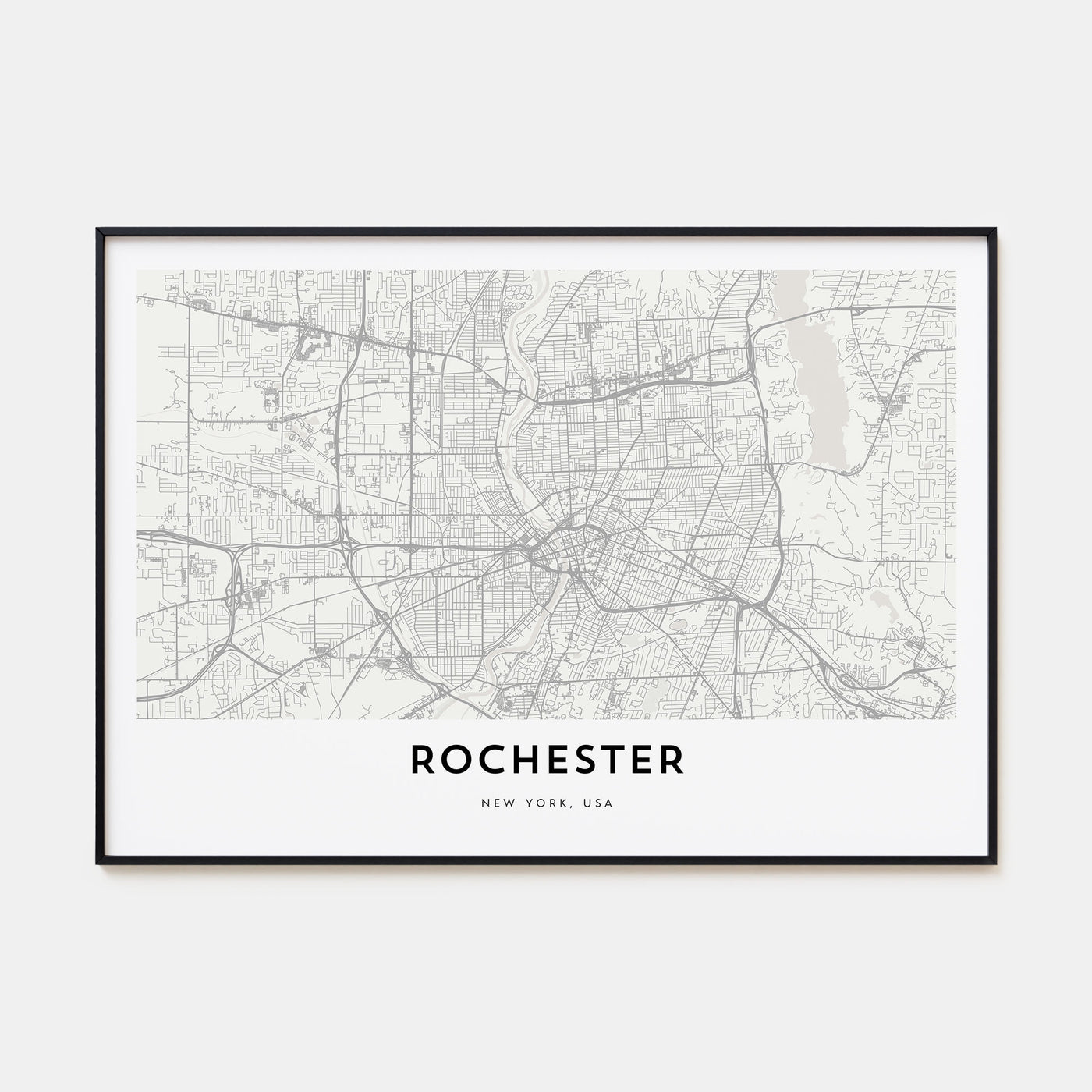 Rochester, New York Map Landscape Poster