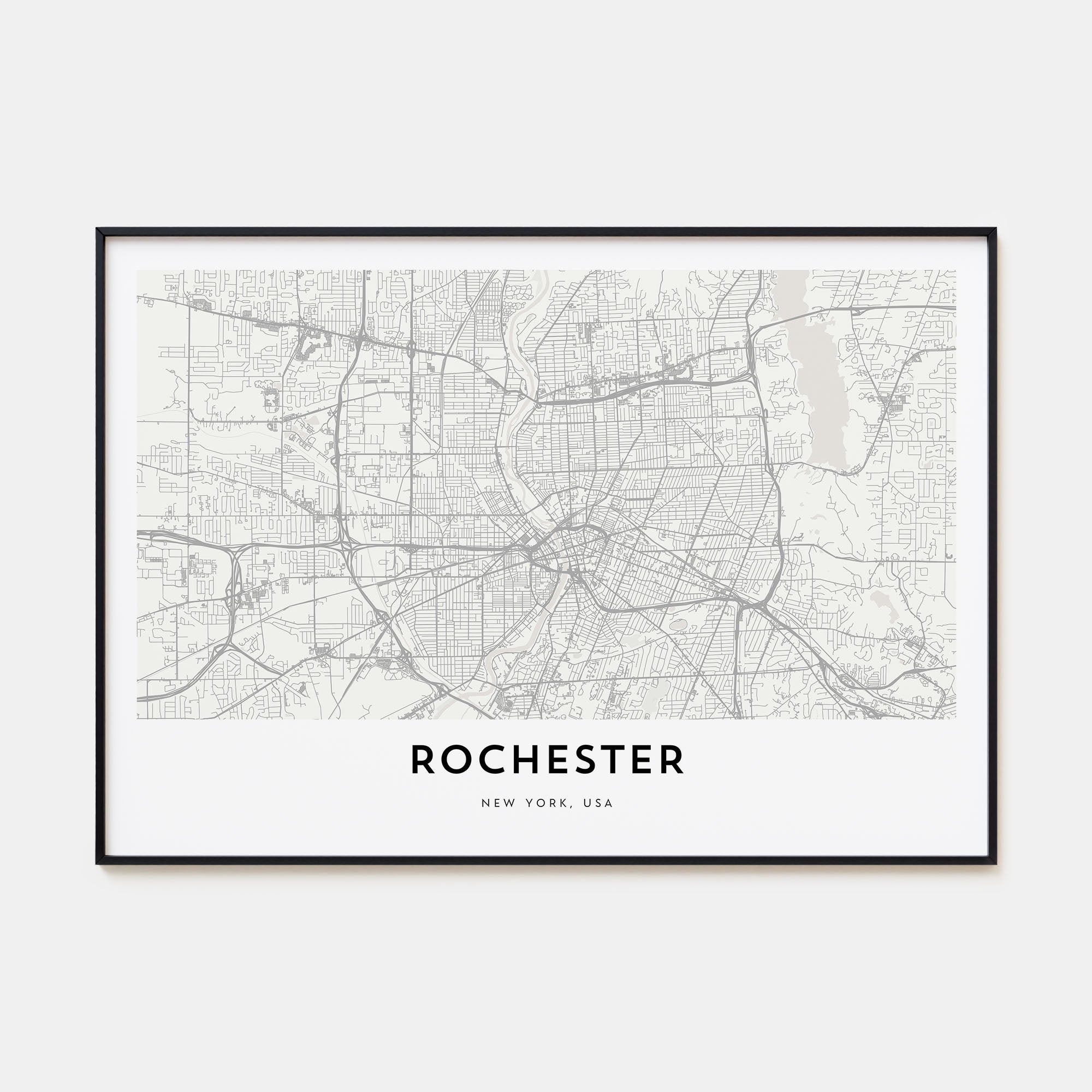 Rochester, New York Map Landscape Poster