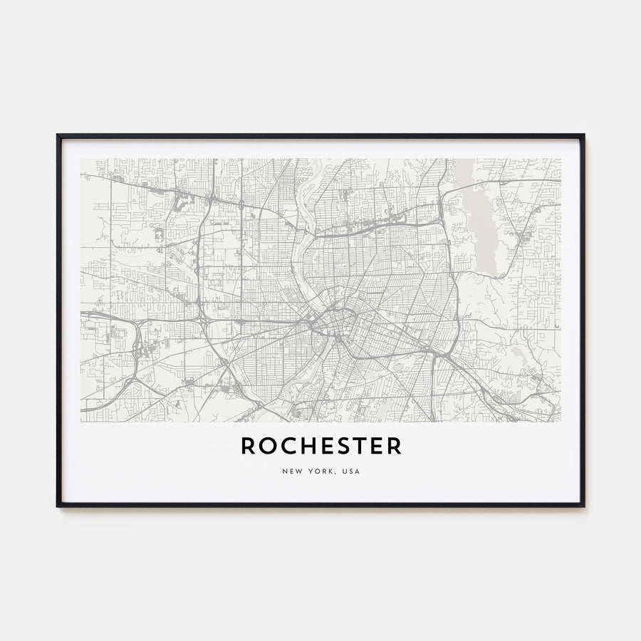 Rochester, New York Map Landscape Poster