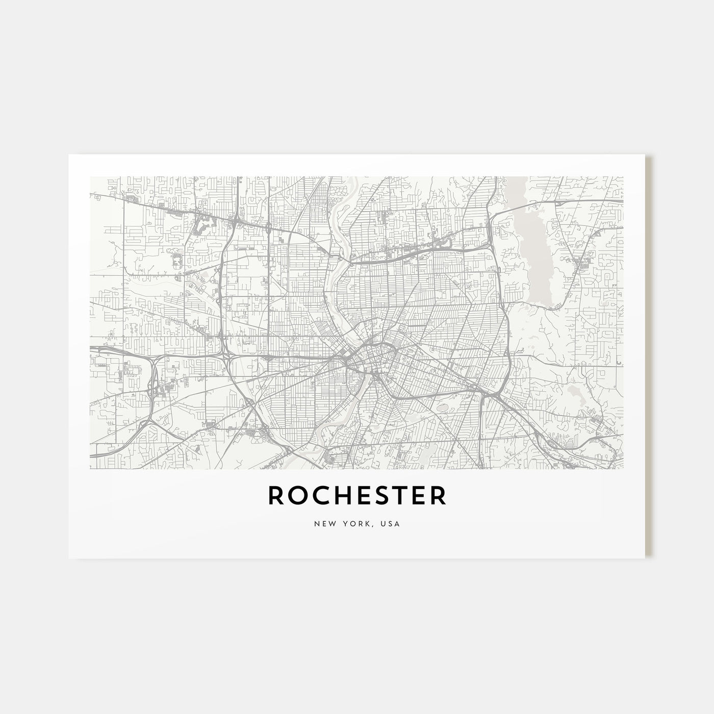 Rochester, New York Map Landscape Poster