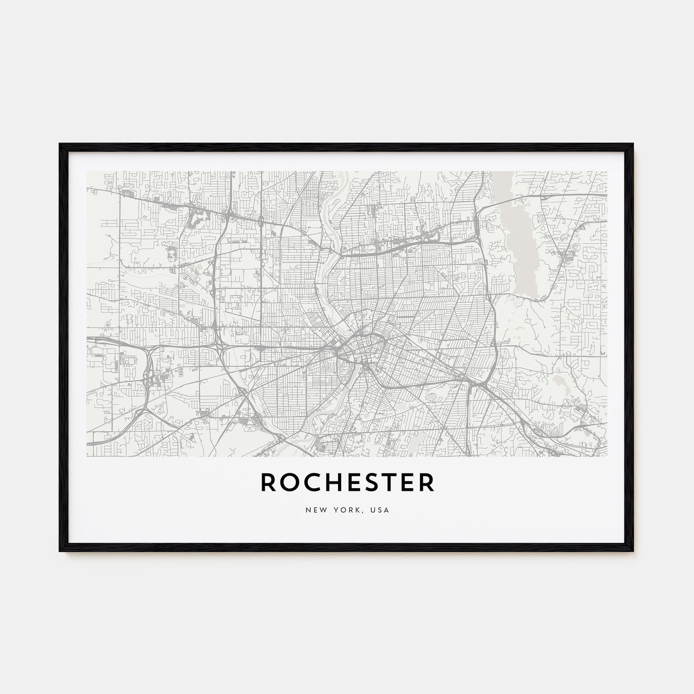 Rochester, New York Map Landscape Poster
