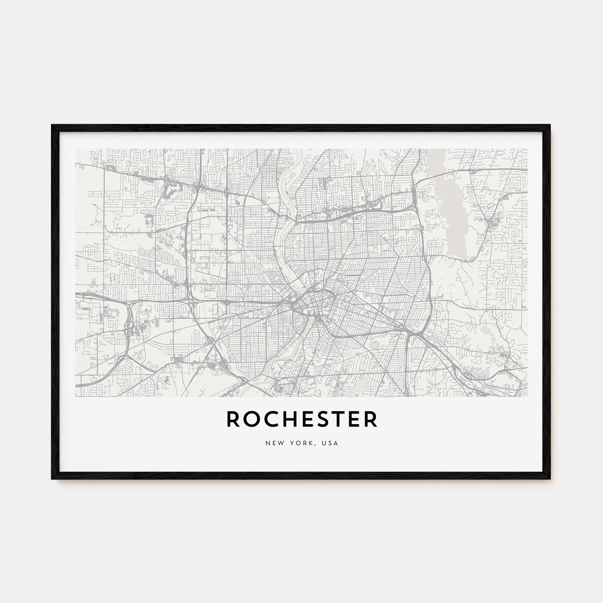 Rochester, New York Map Landscape Poster