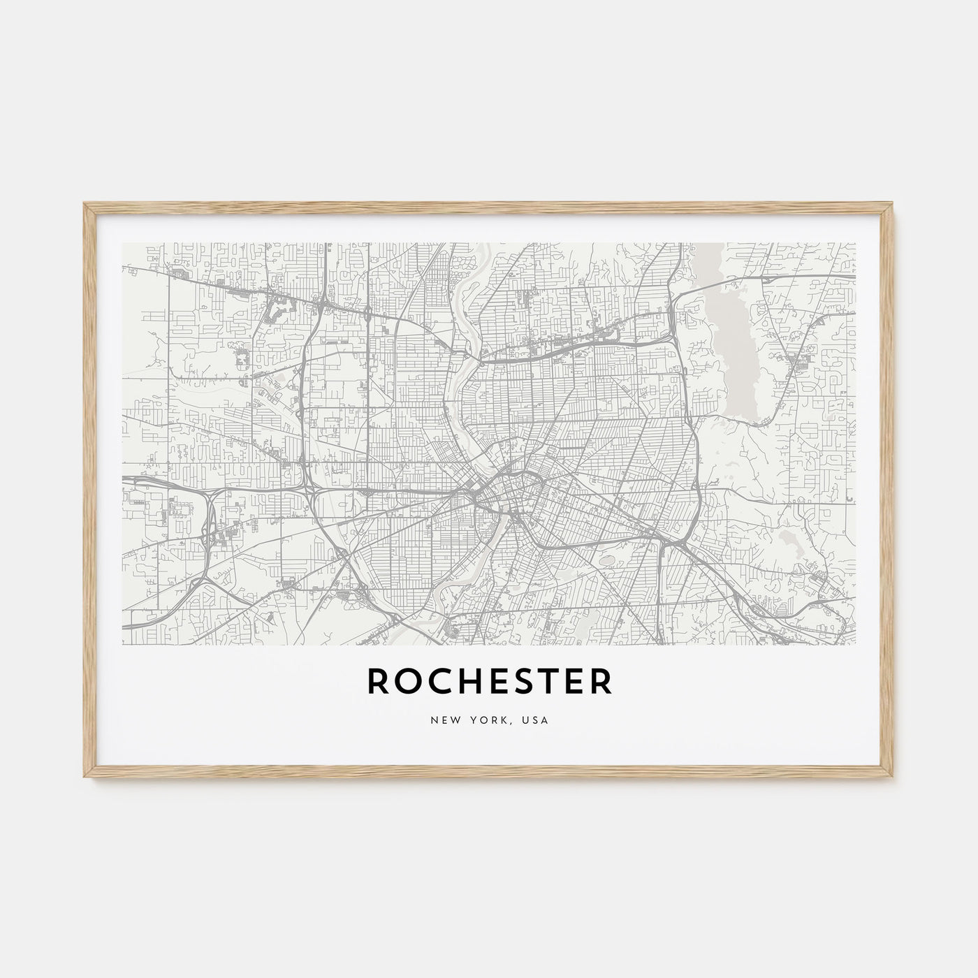 Rochester, New York Map Landscape Poster