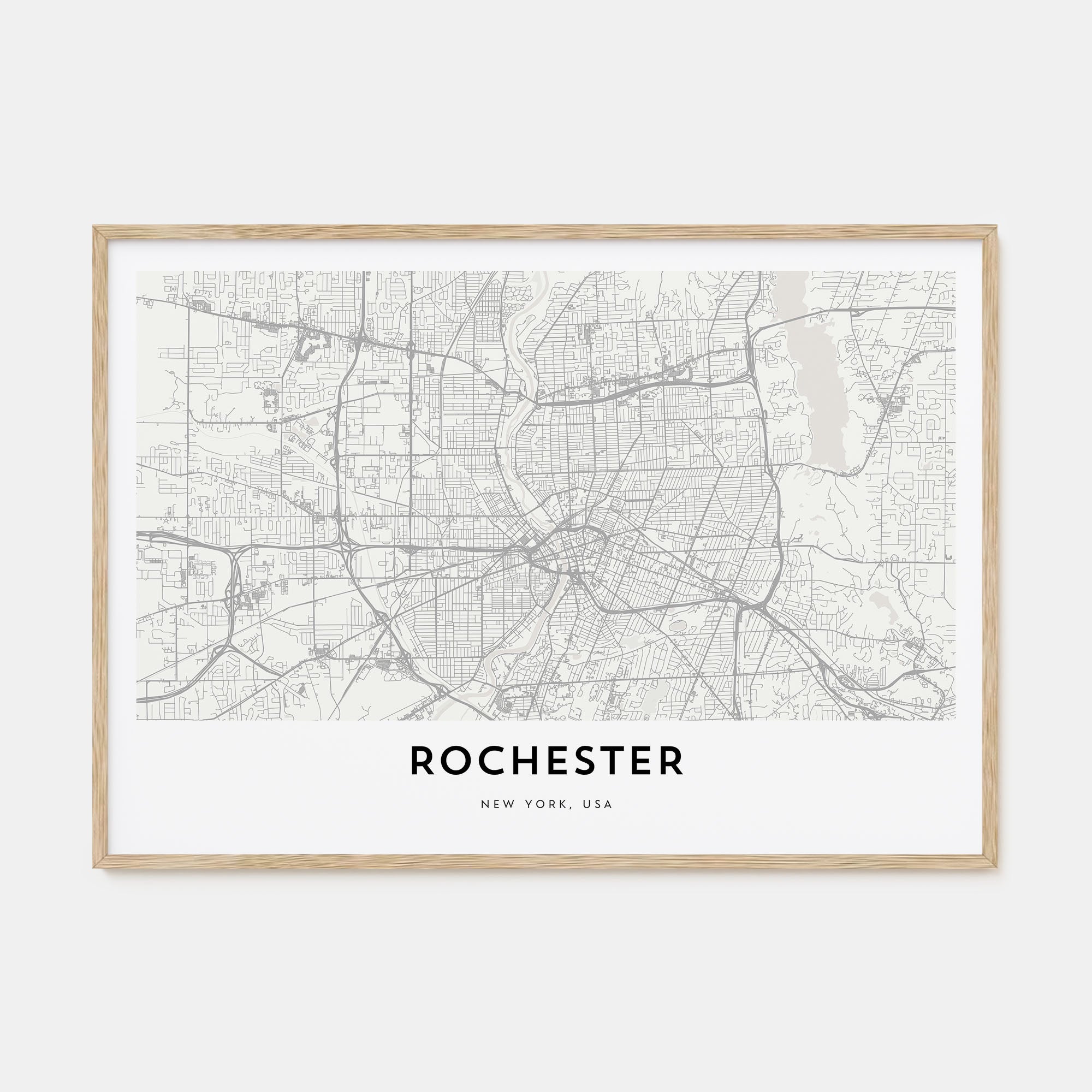 Rochester, New York Map Landscape Poster