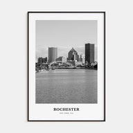 Rochester, New York Portrait B&W Poster