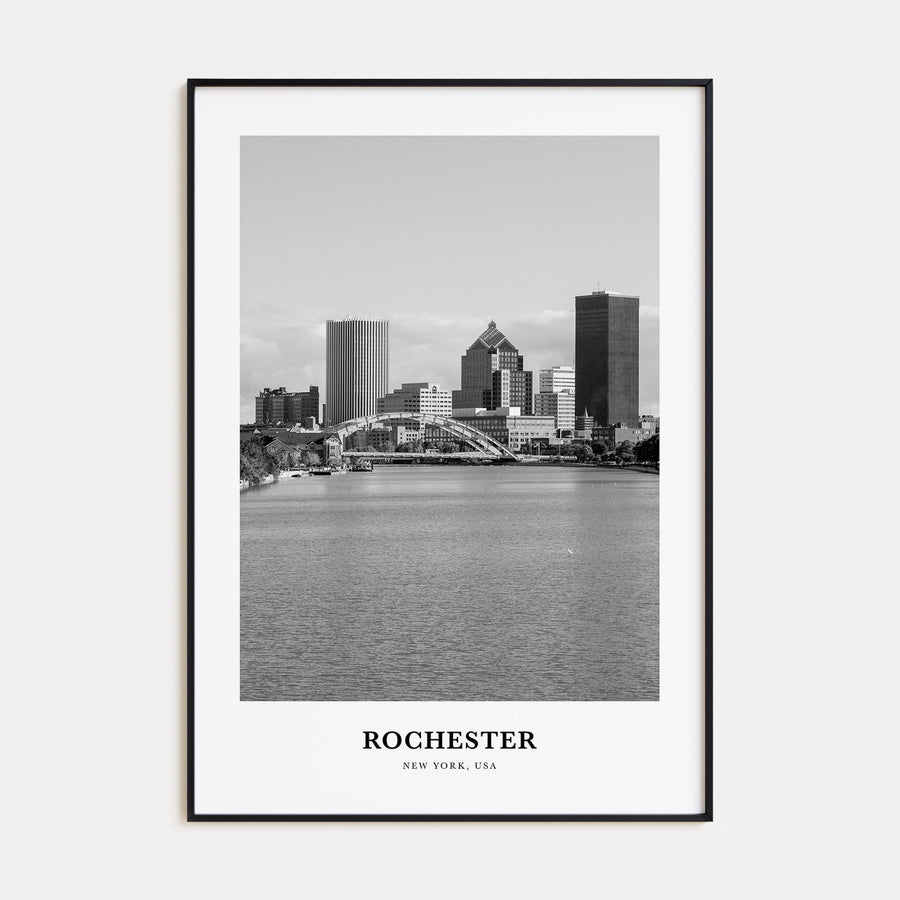 Rochester, New York Portrait B&W Poster