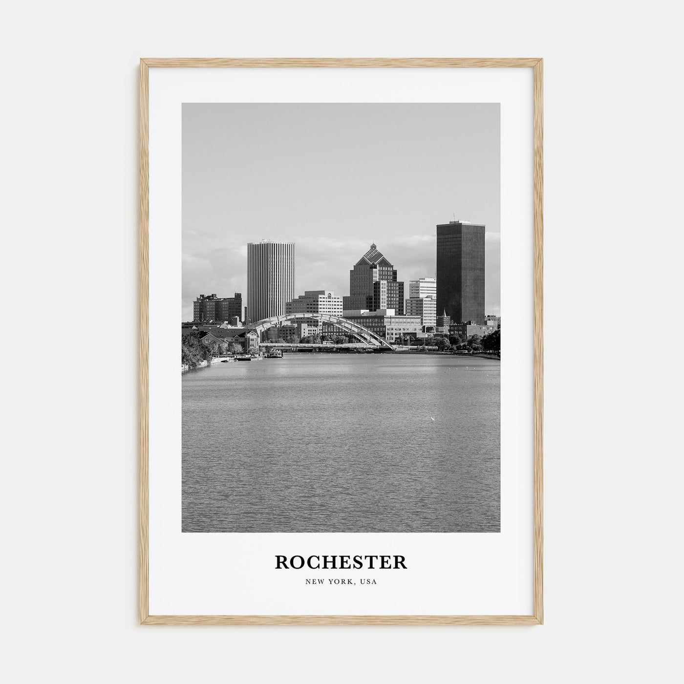 Rochester, New York Portrait B&W Poster