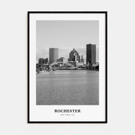 Rochester, New York Portrait B&W Poster