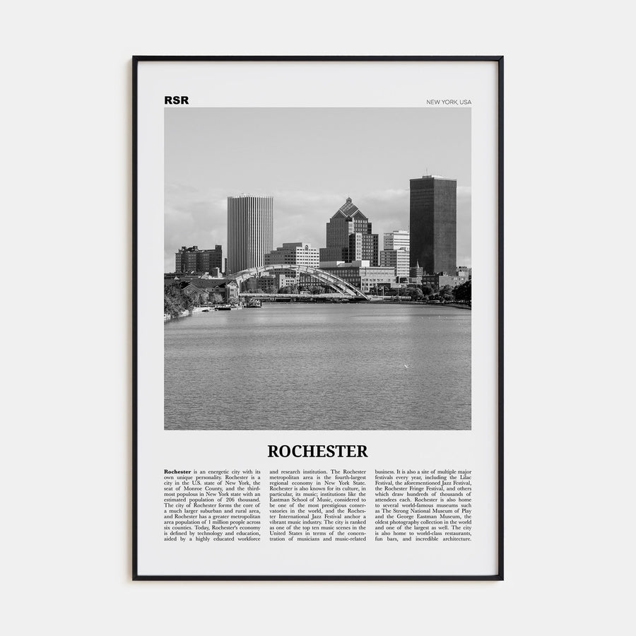 Rochester, New York Travel B&W Poster