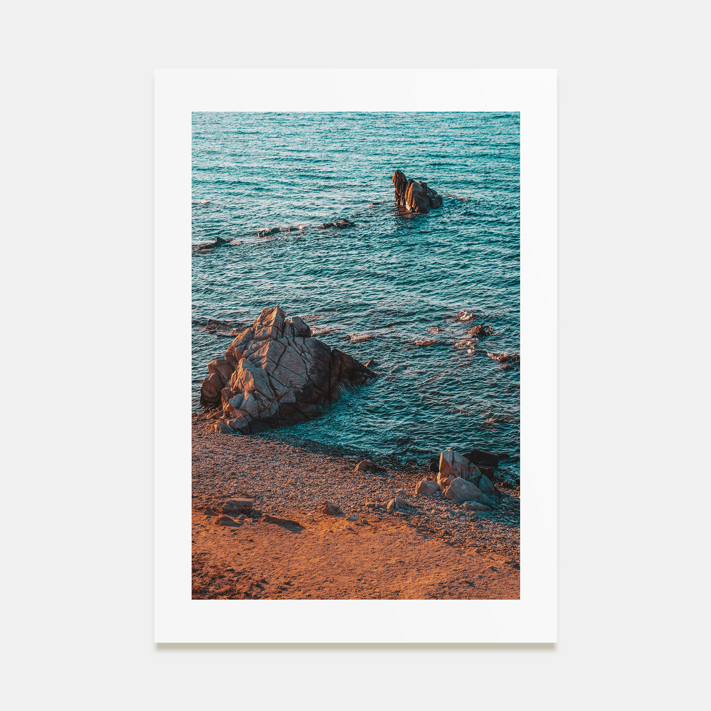 Rock Beach Photo Color Poster