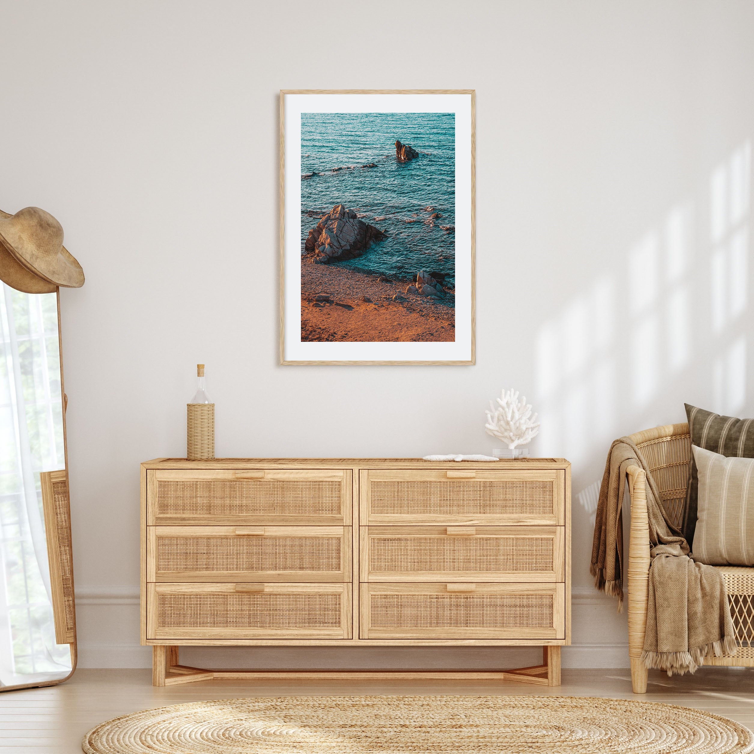 Rock Beach Photo Color Poster