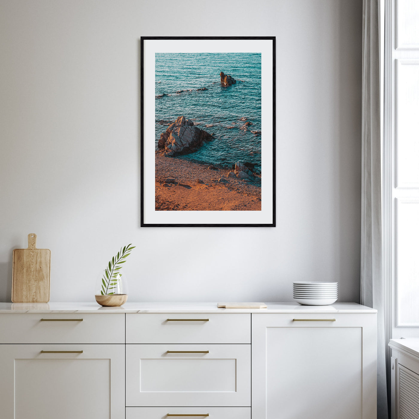 Rock Beach Photo Color Poster