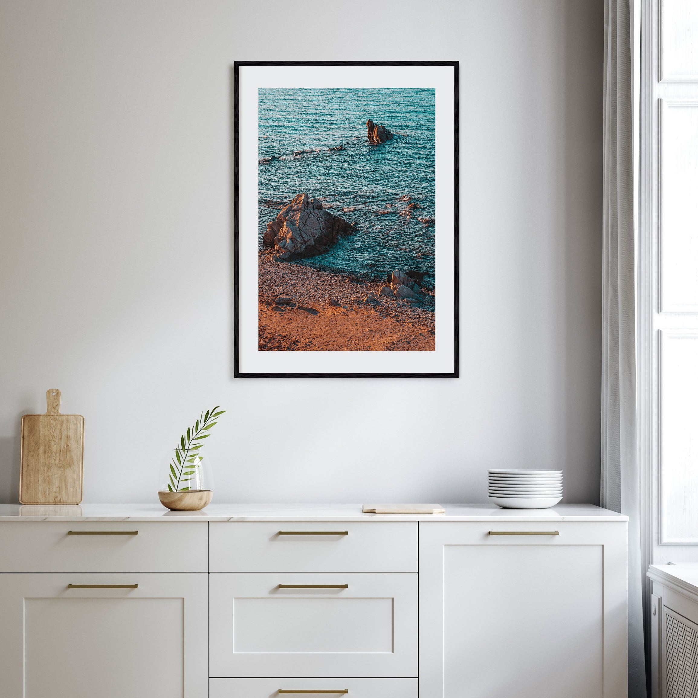 Rock Beach Photo Color Poster