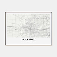 Rockford Map Landscape Poster