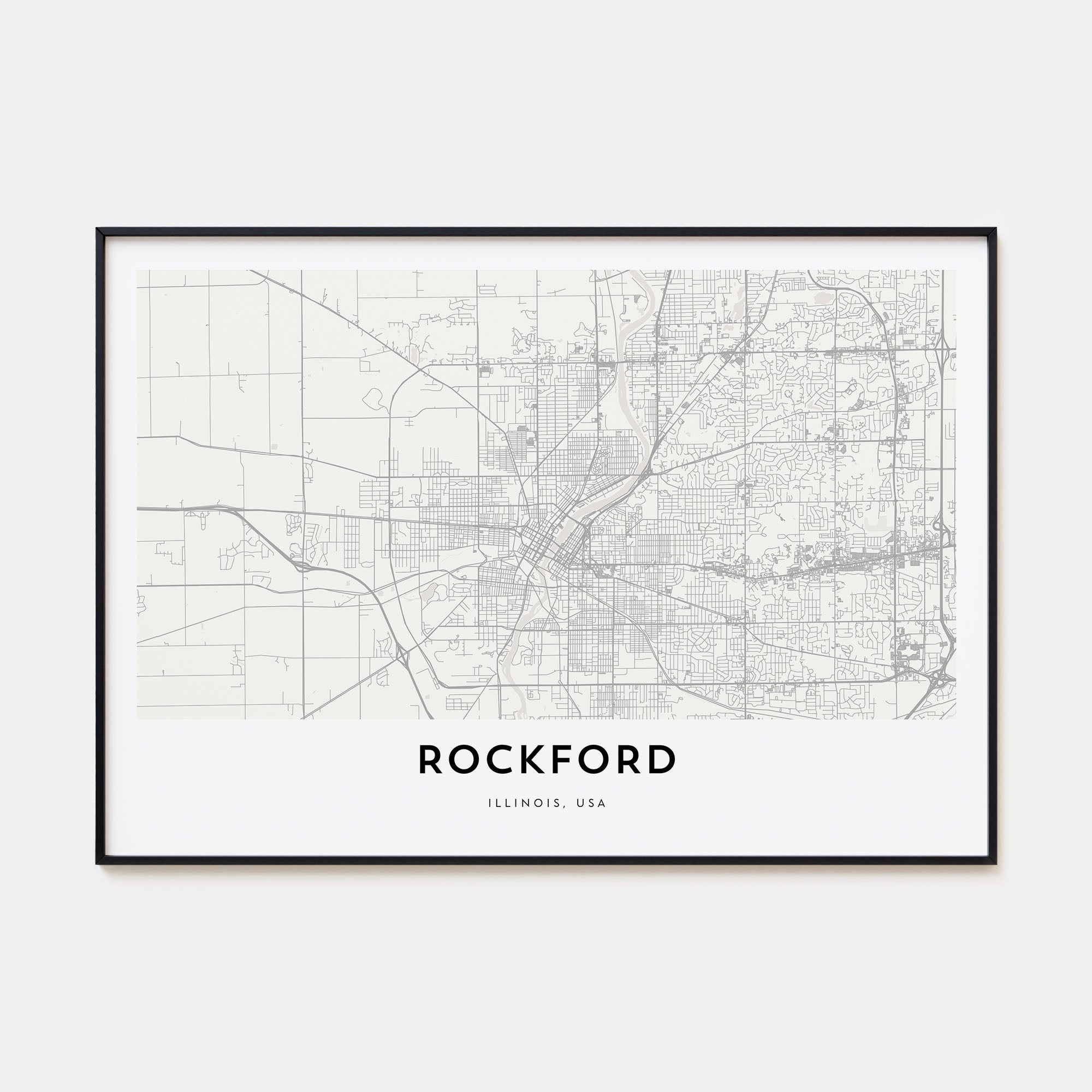 Rockford Map Landscape Poster